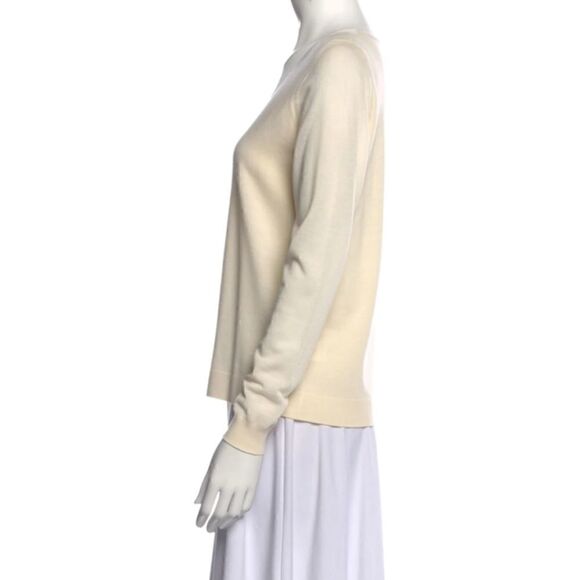 AKRIS PUNTO Cream Crew Neck Wool Blend Sweater | 8 - Picture 2 of 8